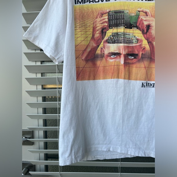 89' Kingston Improve your memory Tee Vintage Single Stitch T-shirt L Cotton - Picture 3 of 11